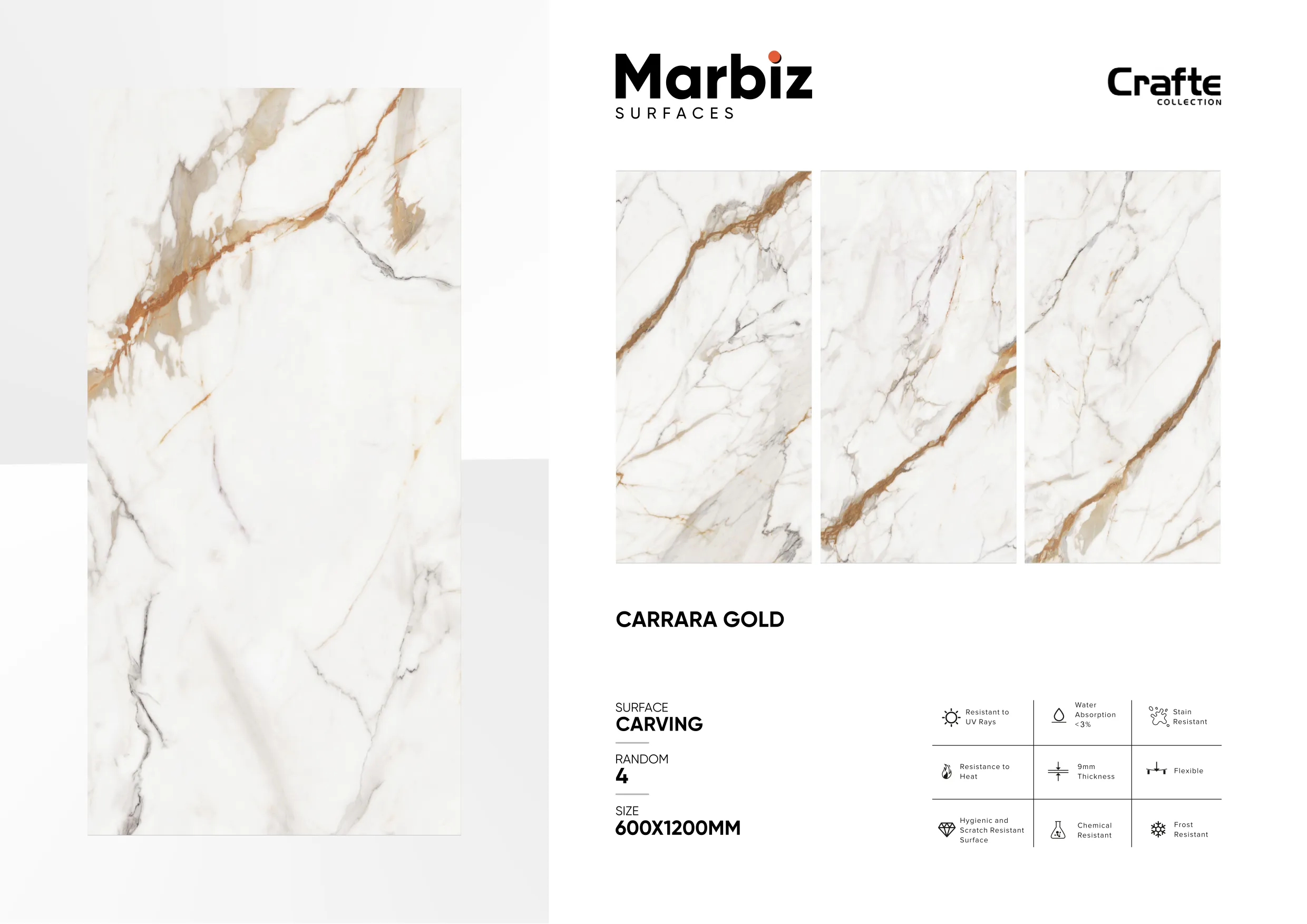 Crafte 600x1200mm White Carving 35