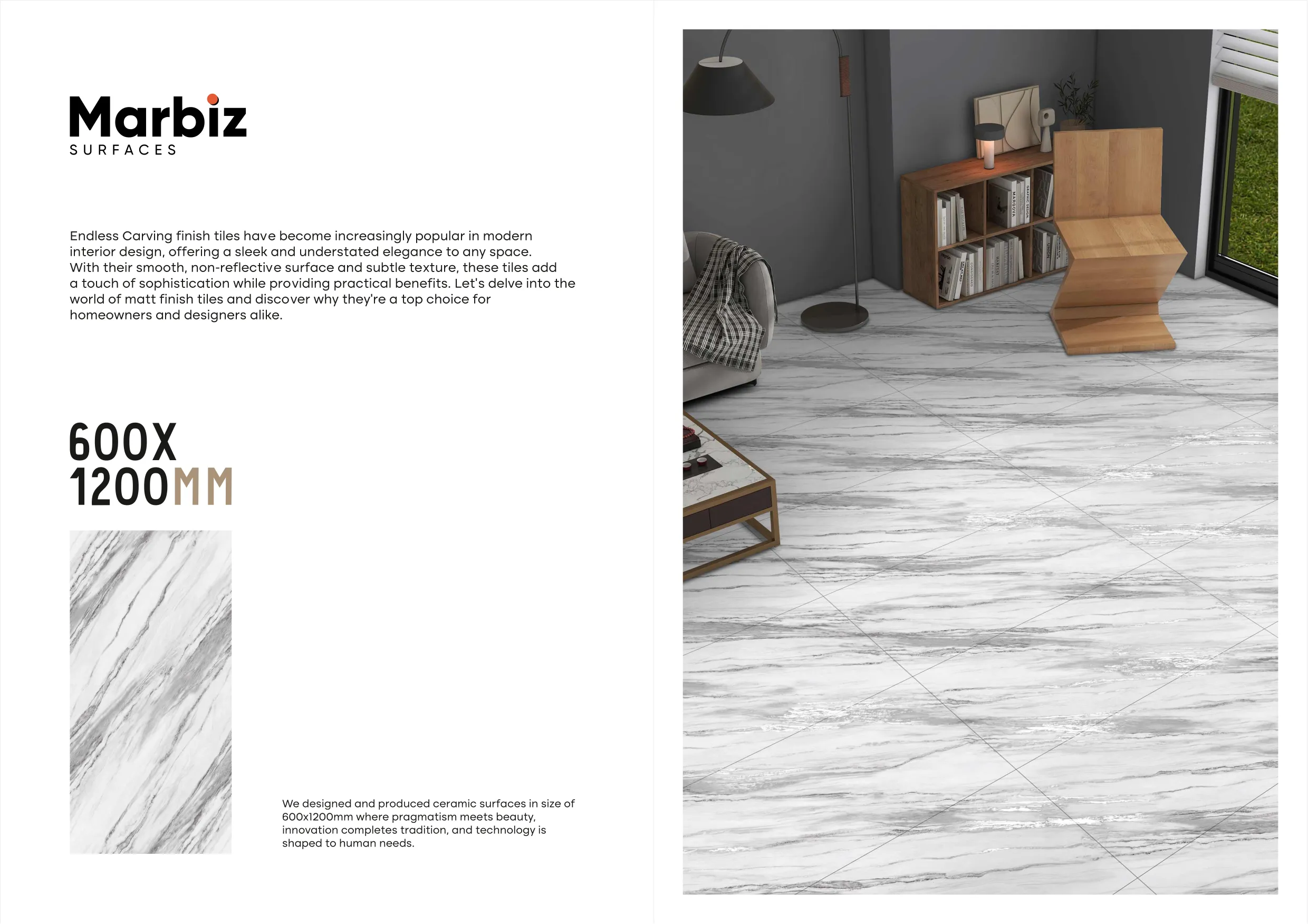 Crafte 600x1200mm White Endless 4