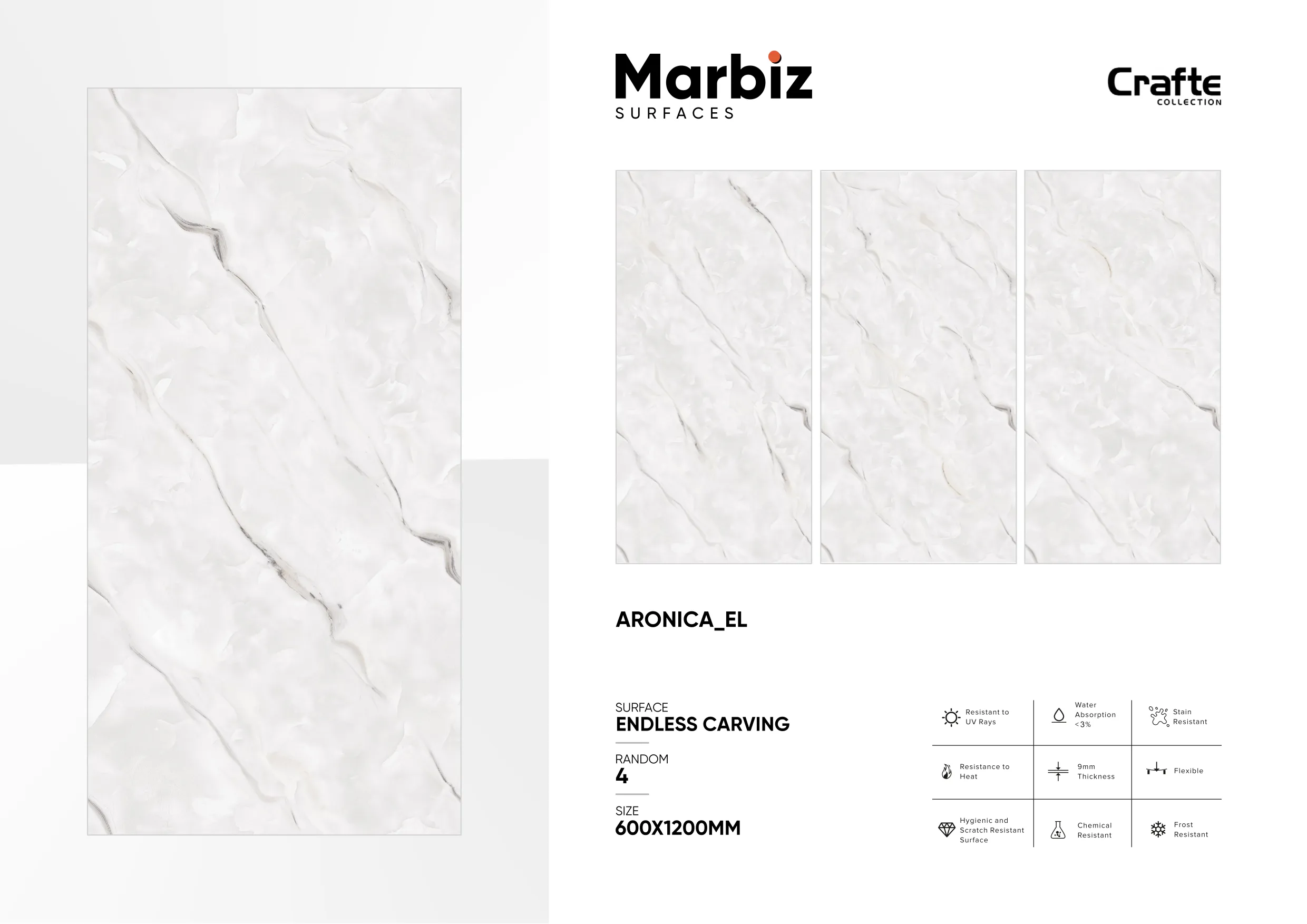 Crafte 600x1200mm White Endless 15