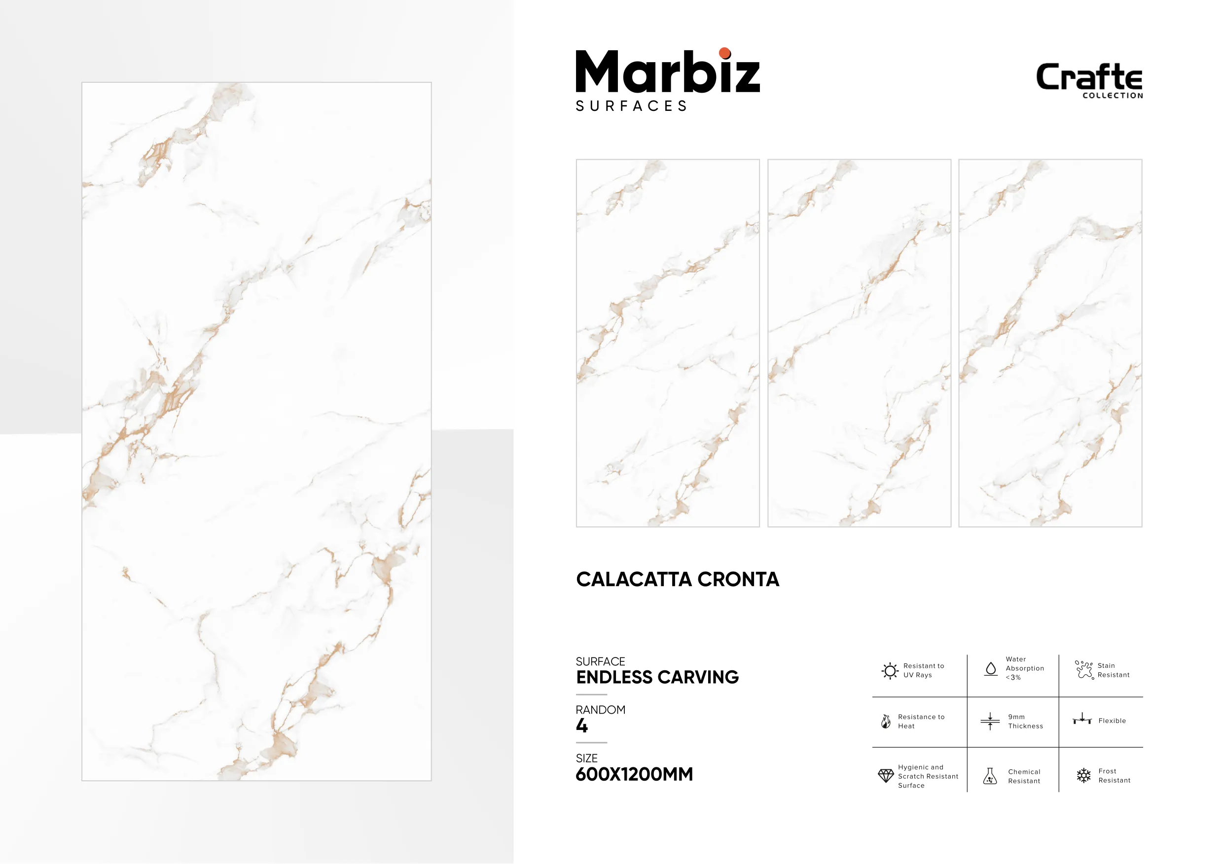 Crafte 600x1200mm White Endless 25