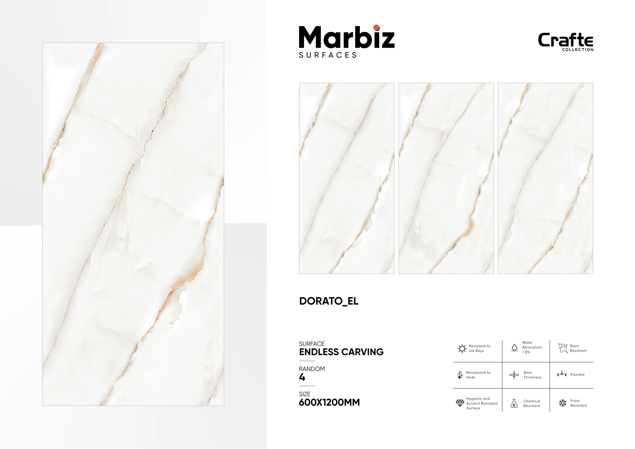 Crafte 600x1200mm White Endless 31