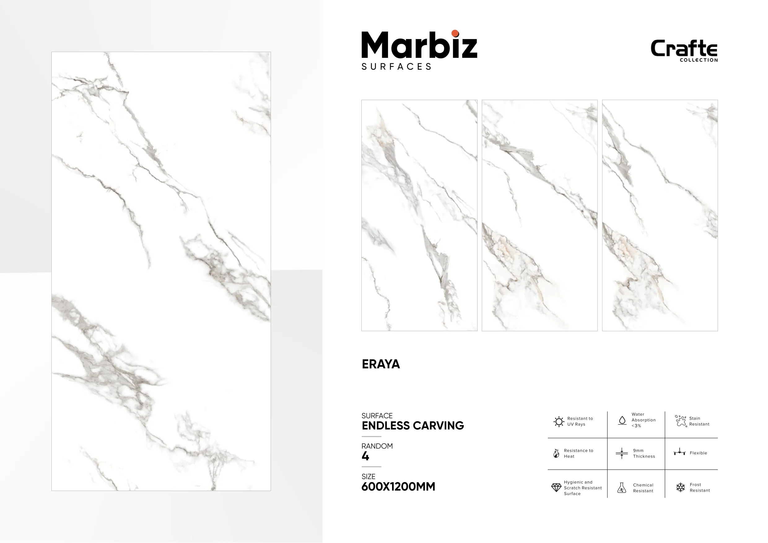 Crafte 600x1200mm White Endless 35