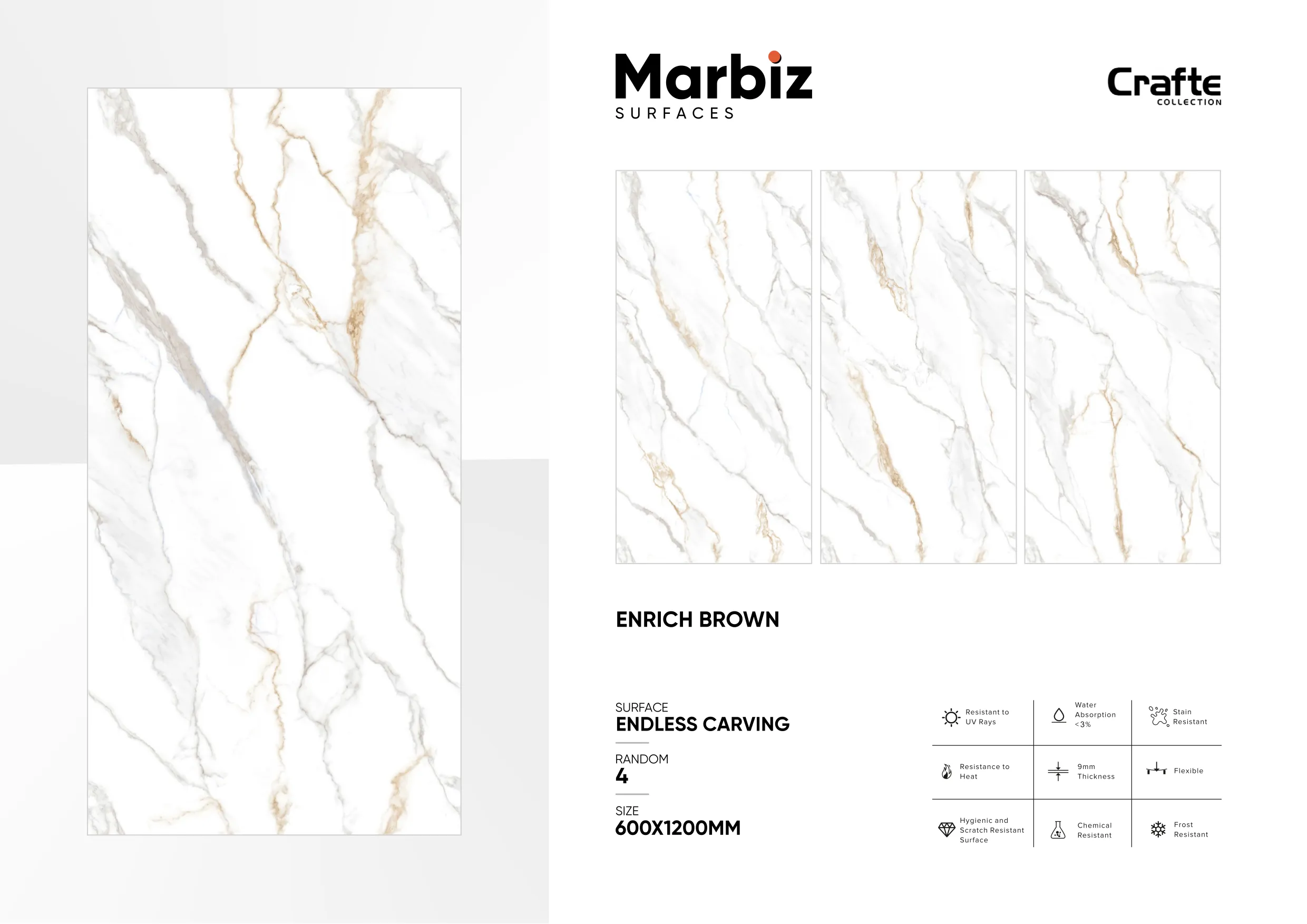 Crafte 600x1200mm White Endless 39