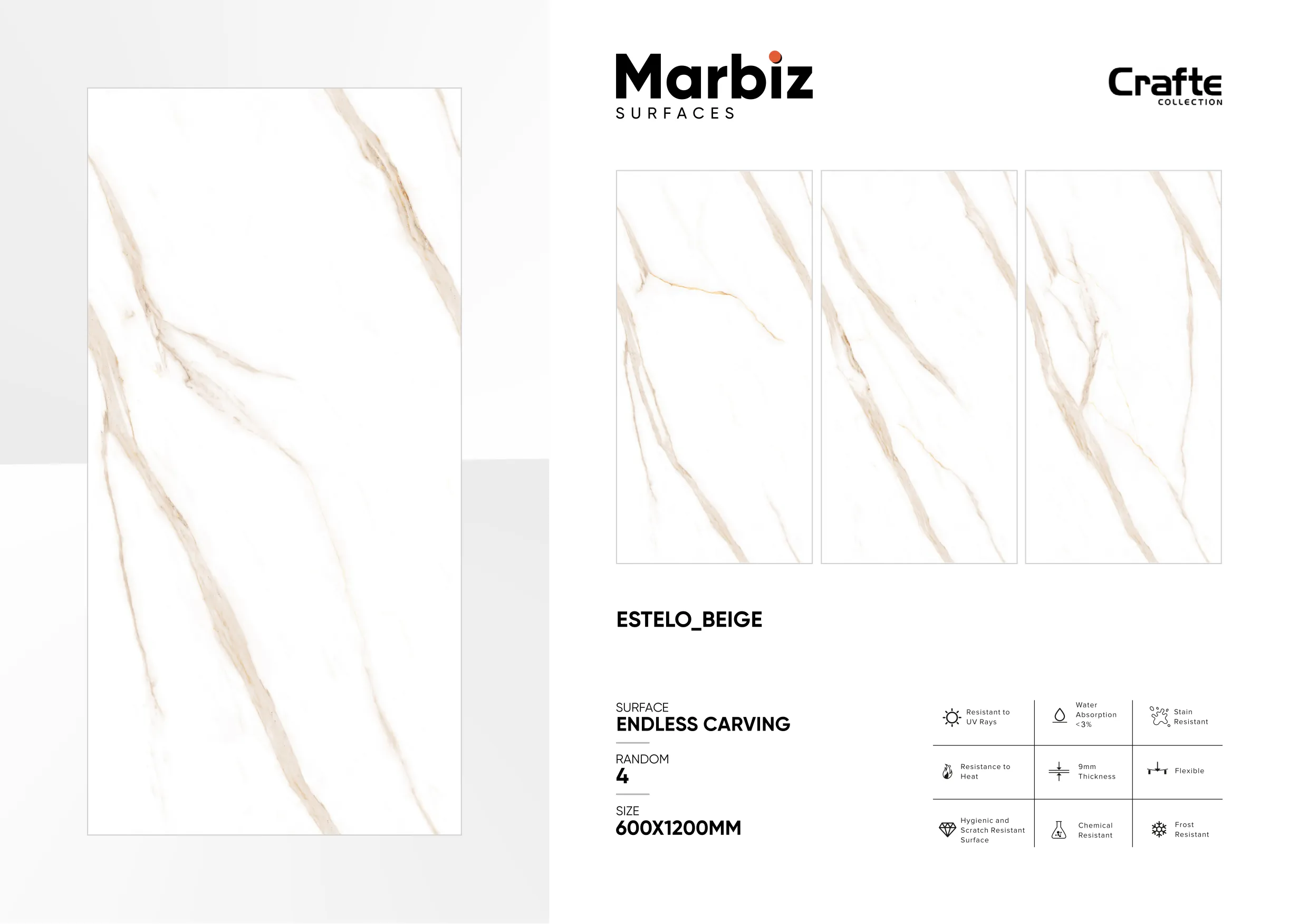 Crafte 600x1200mm White Endless 41