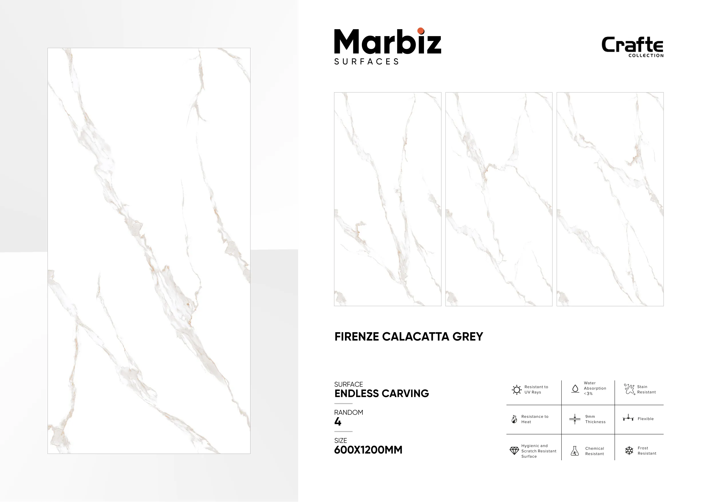 Crafte 600x1200mm White Endless 57