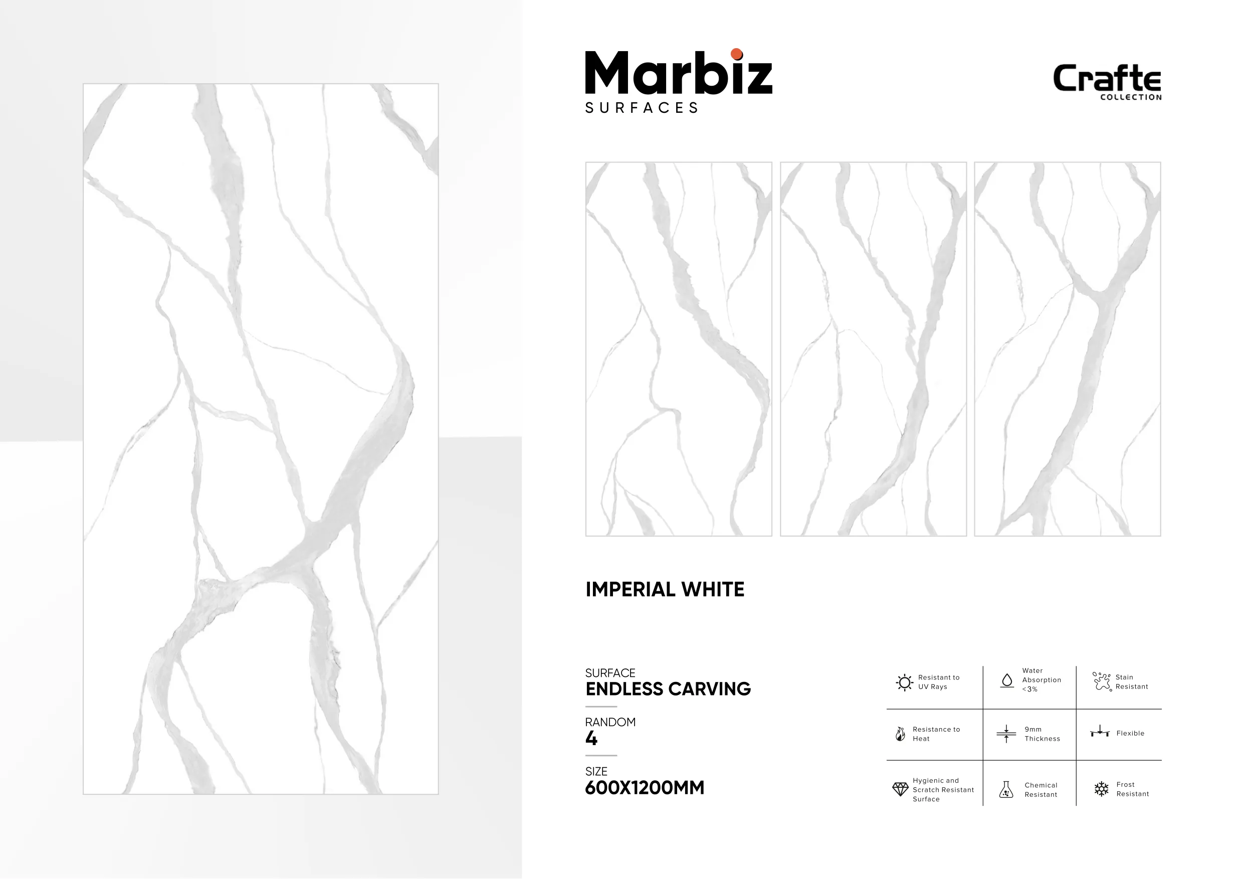 Crafte 600x1200mm White Endless 69