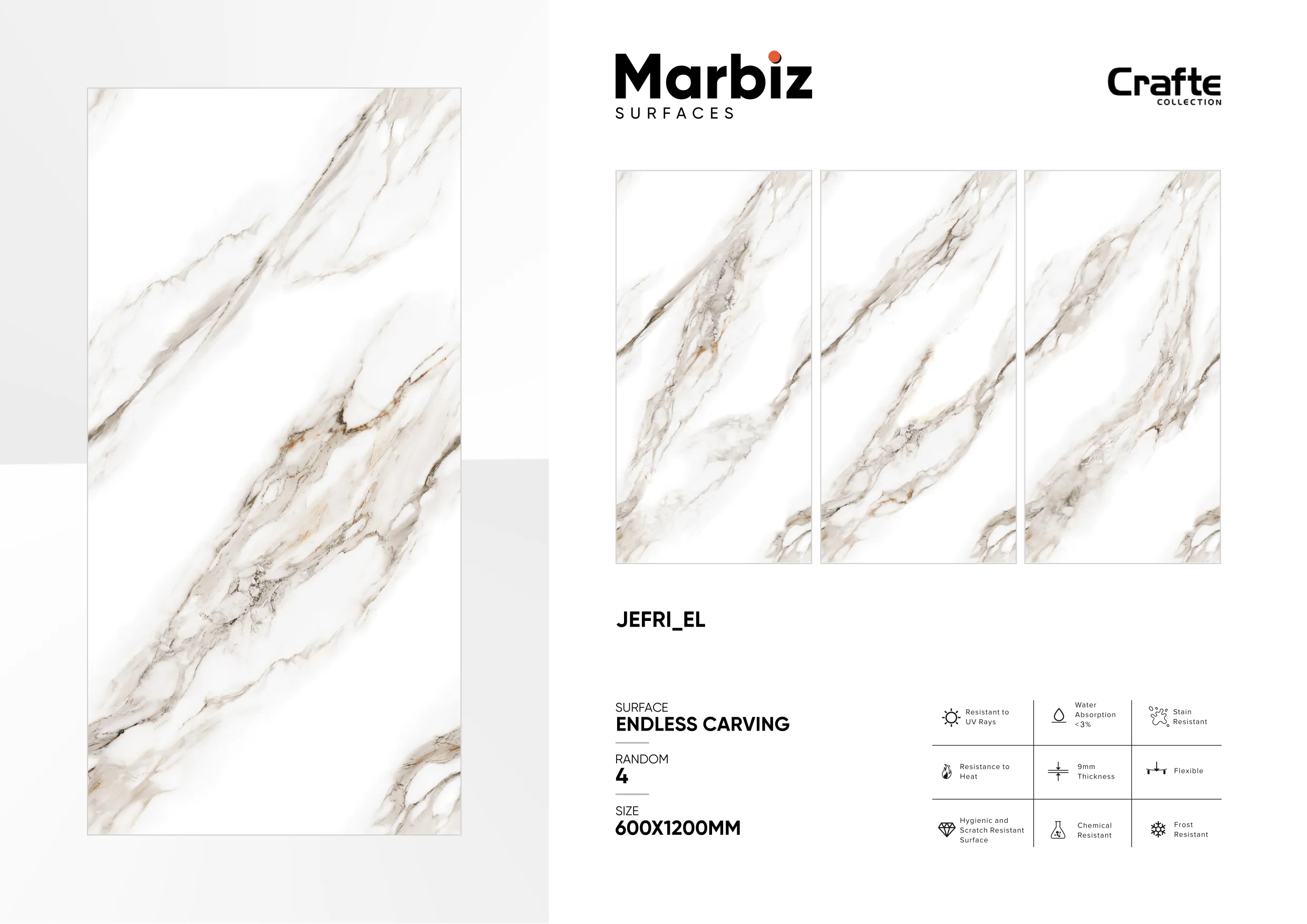 Crafte 600x1200mm White Endless 71