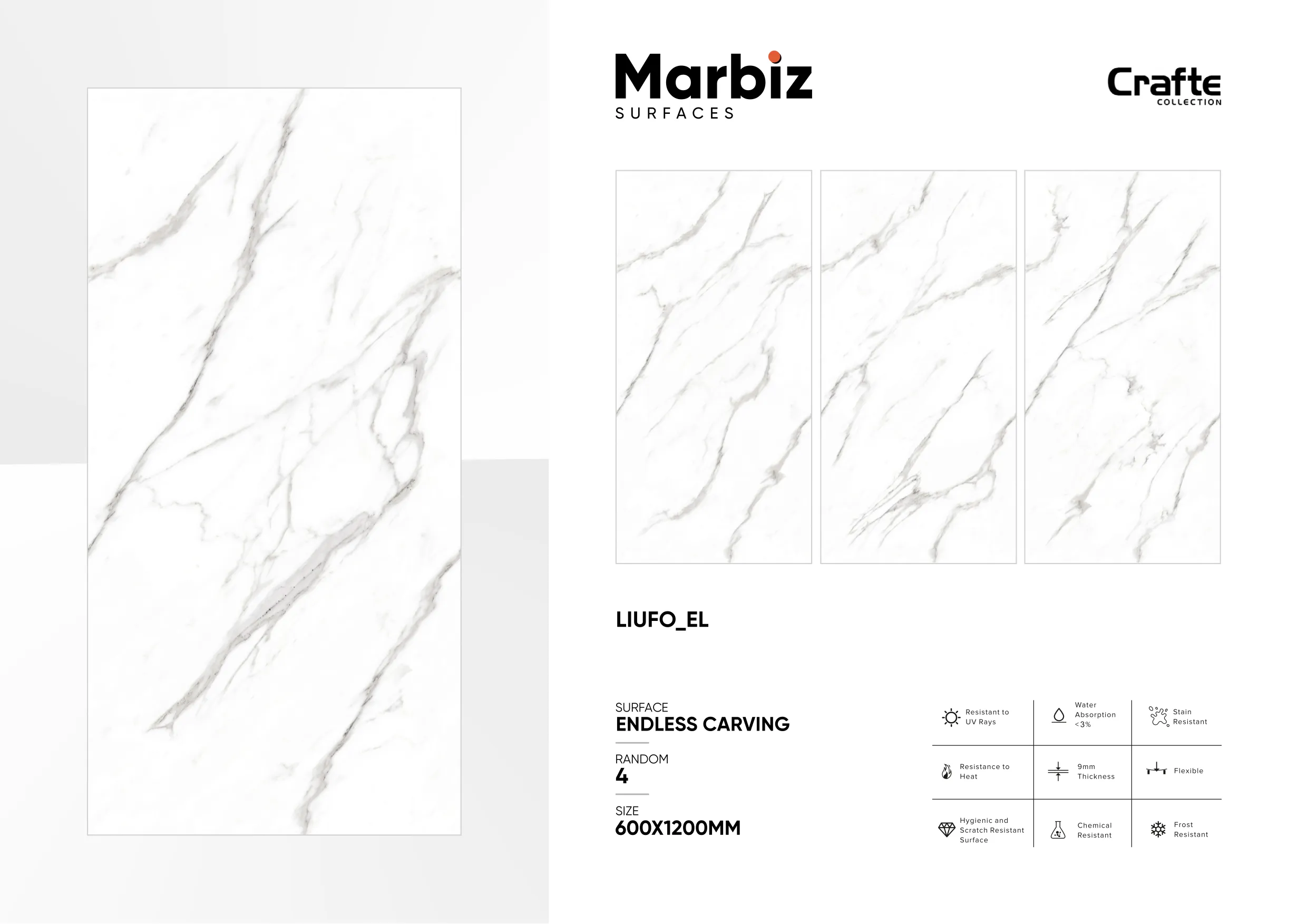 Crafte 600x1200mm White Endless 79