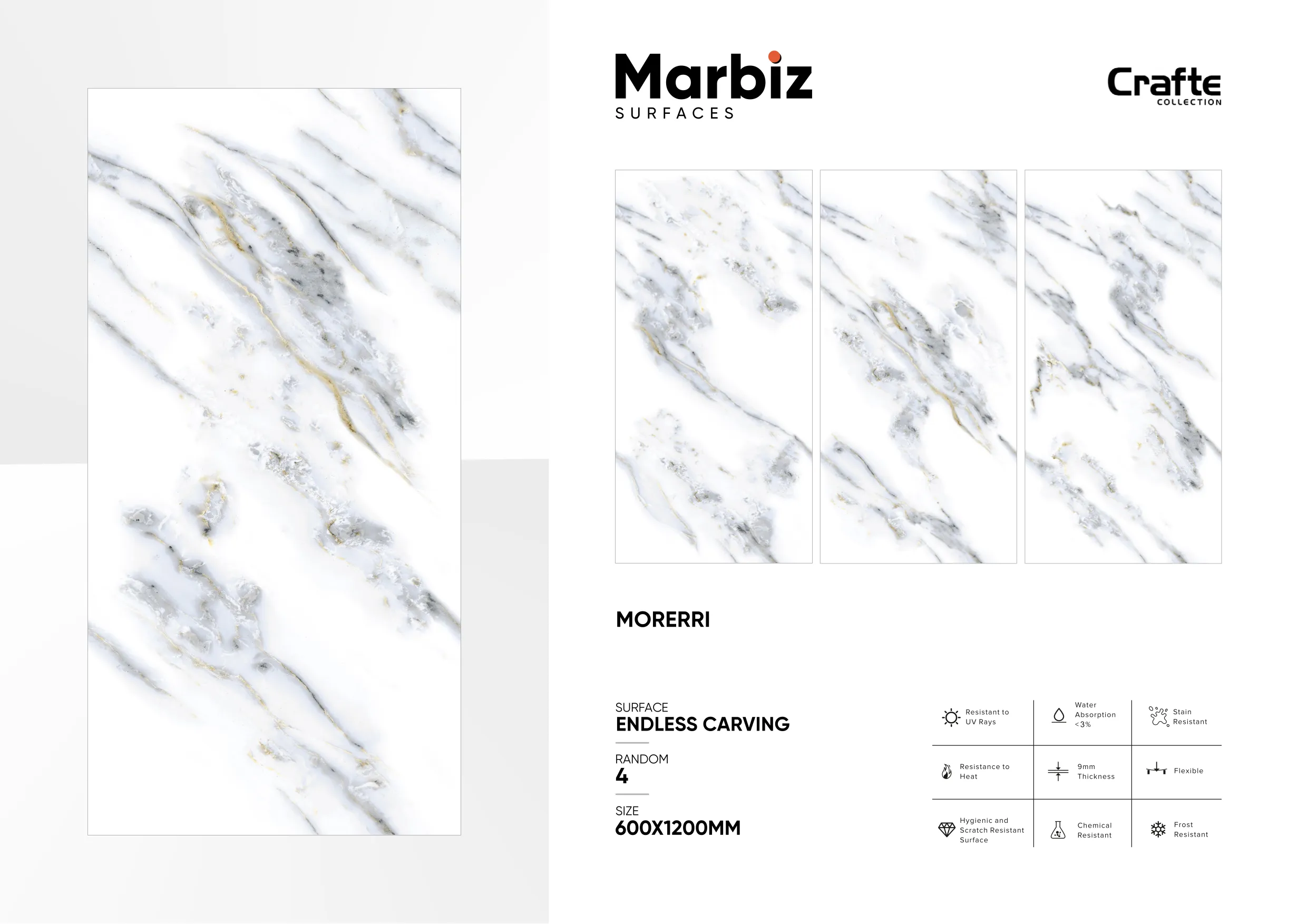 Crafte 600x1200mm White Endless 87