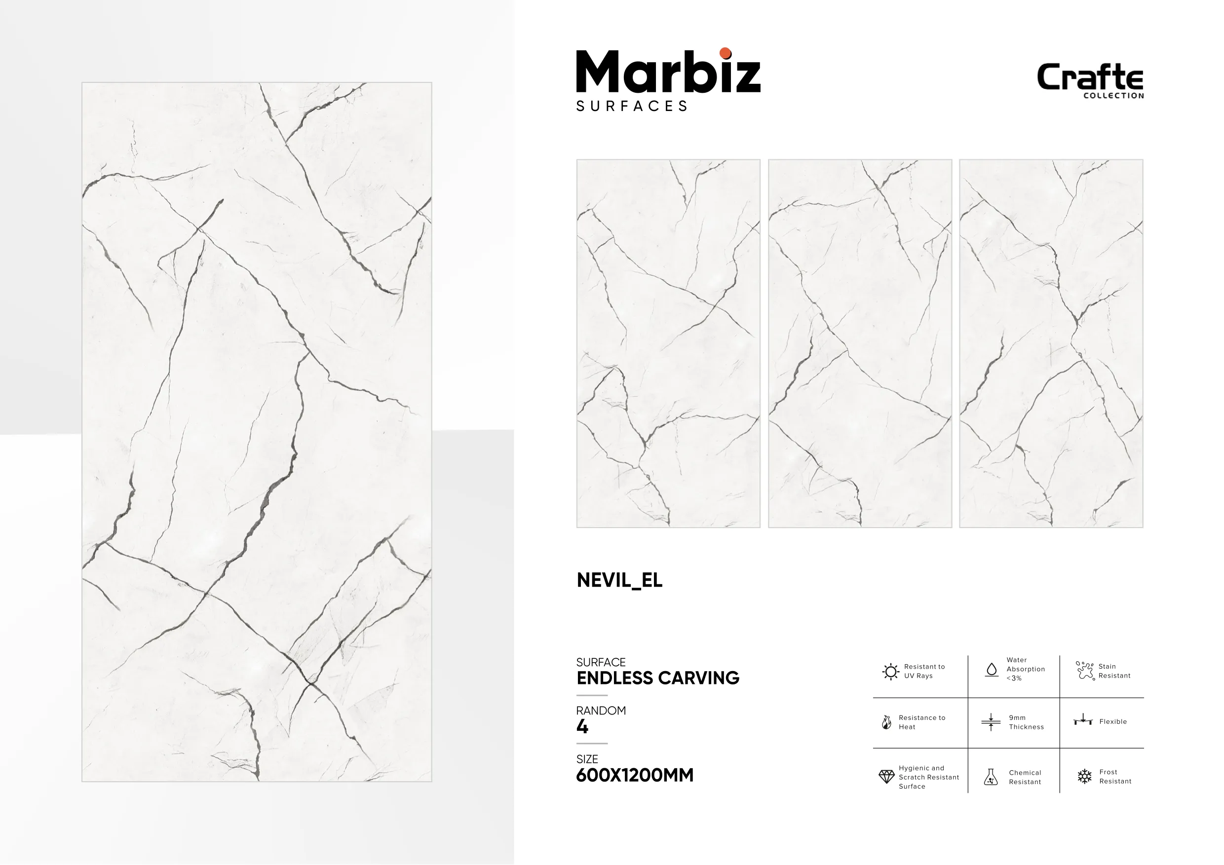 Crafte 600x1200mm White Endless 93
