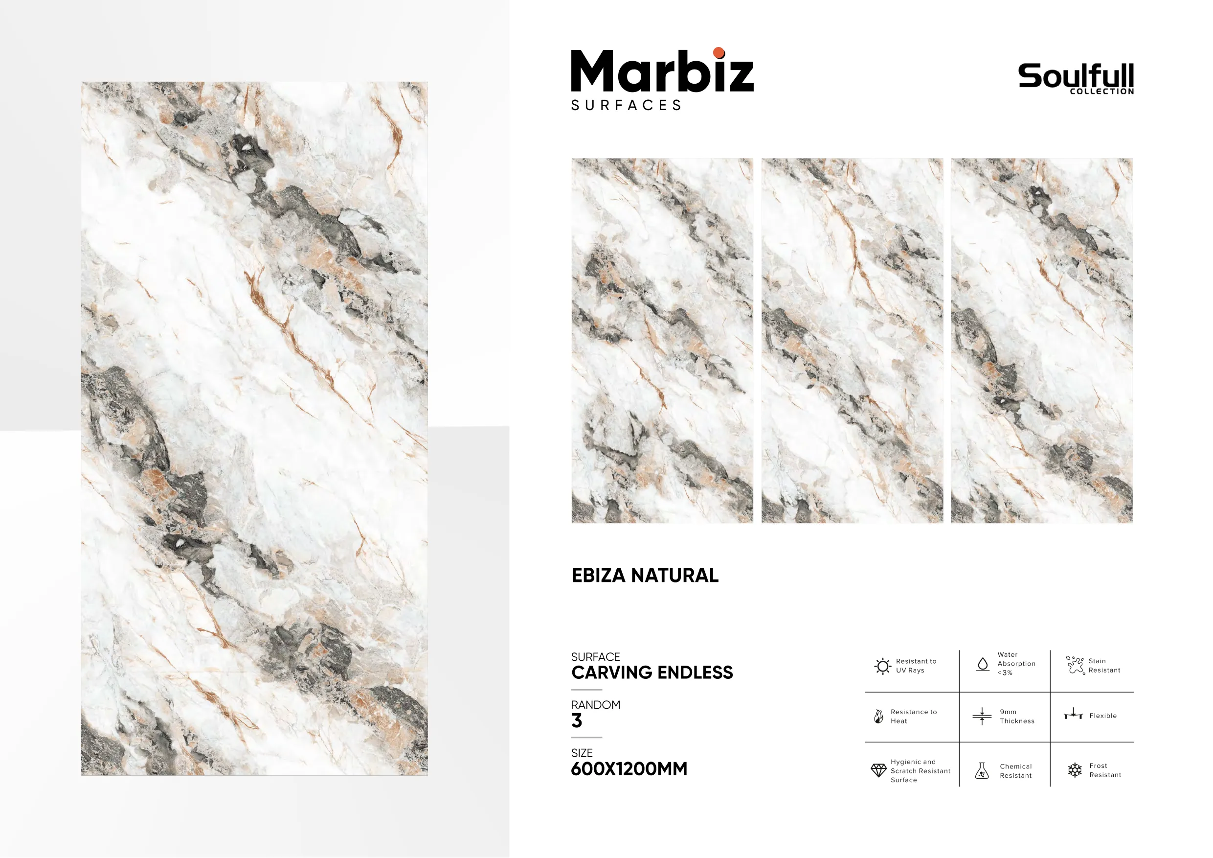 Soulfull 600x1200mm Carving Endless 227