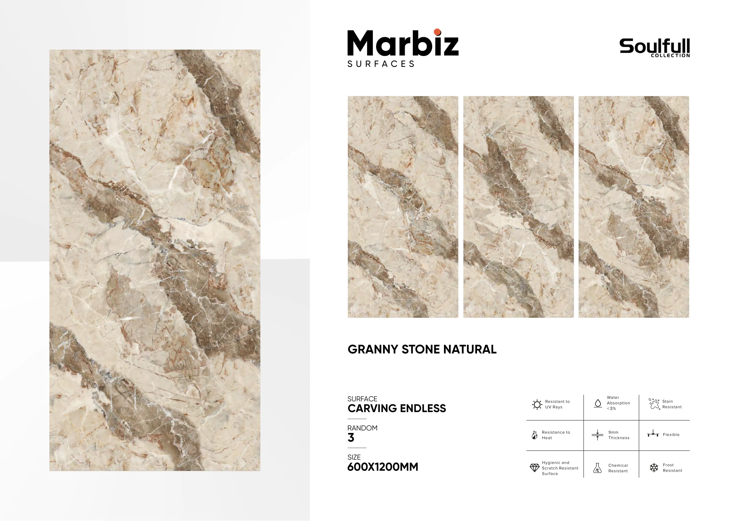 Soulfull 600x1200mm Carving Endless 239