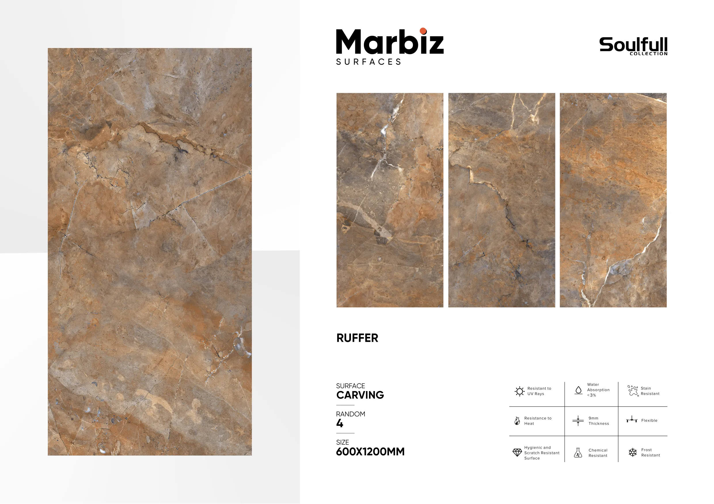 Soulfull 600x1200mm Carving Random 127